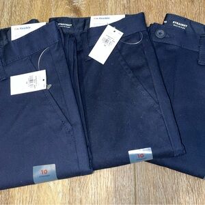 Set of 3 boy’s navy size 10 uniform pants, new with tags